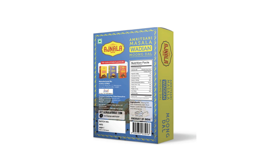 Ajnala Amritsari Wadi Moong Dal Masala   Pack  200 grams
